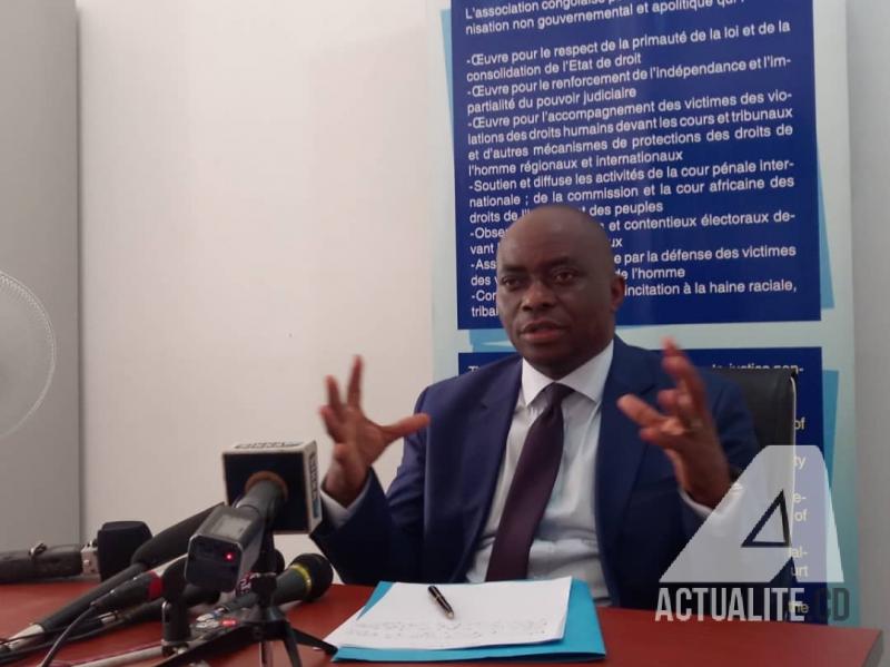 Georges Kapiamba, président de l'ONG ACAJ au cours d'un point de presse mardi 5 mars 2019 à Kinshasa/Ph Christine Tshibuyi ACTUALITE.CD Georges Kapiamba, président de l'ONG ACAJ au cours d'un point de presse mardi 5 mars 2019 à Kinshasa/Ph Christine Tshibuyi ACTUALITE.CD