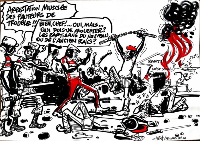 Caricature ACTUALITE.CD réalisée par Kash Photo droits tiers