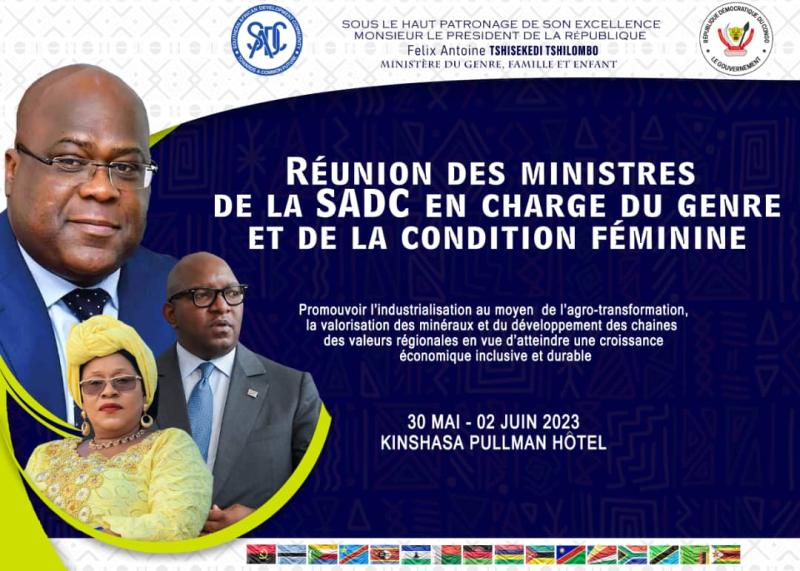 RDC : des ministres de la SADC en charge du genre seront à Kinshasa dès ce mardi