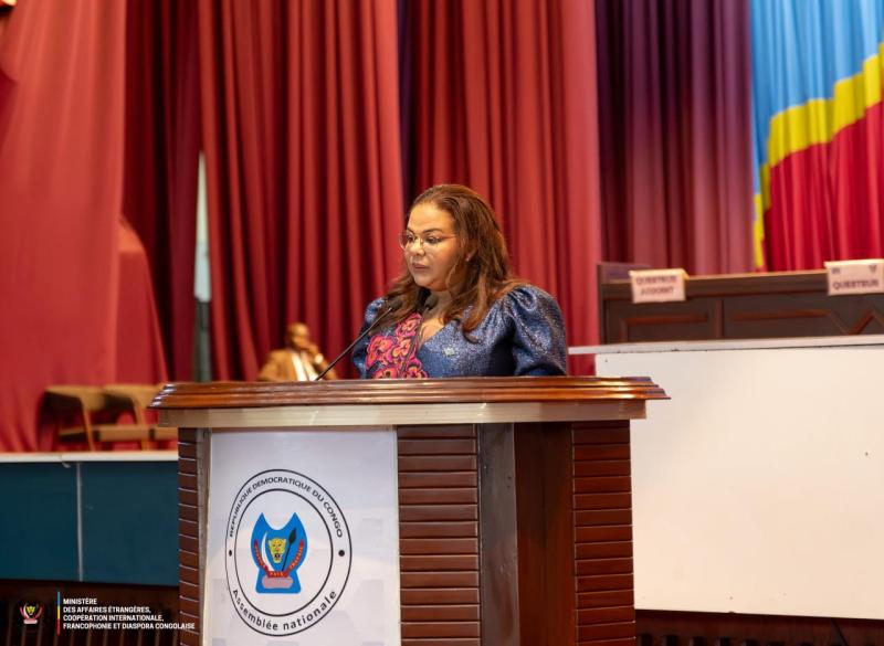 Thérèse Kayikwamba, ministre des Affaires étrangères lors d