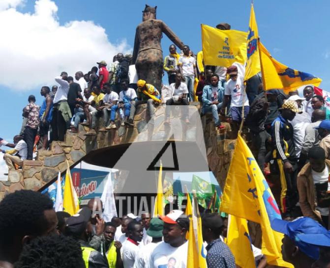 Les militants FCC à Lubumbashi. Ph/ACTUALITE.CD.