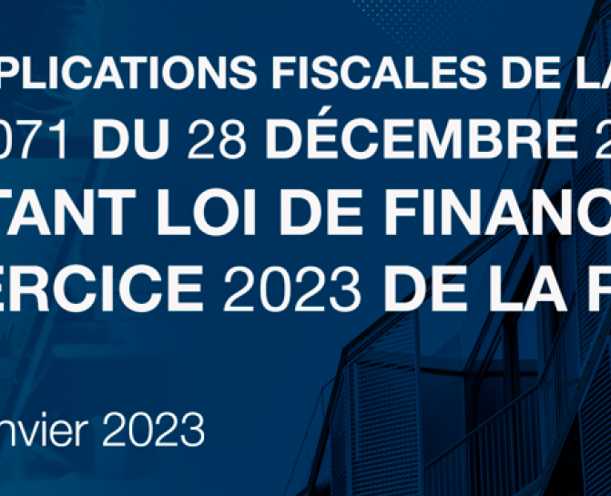Formation entrepreneuriale sur les implications fiscales de la loi de finances exercice 2023 
