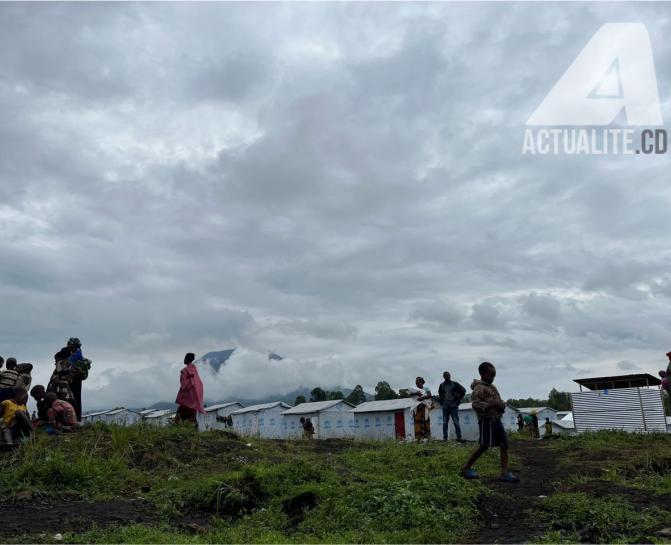 Déplacés de Bushagara, à proximité de Goma. Photo/ACTUALITE.CD