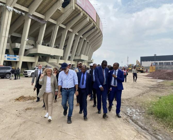 Visite de l'administratrice de l'OIF au stade des Martyrs en prévision des IXès jeux de la Francophonie 