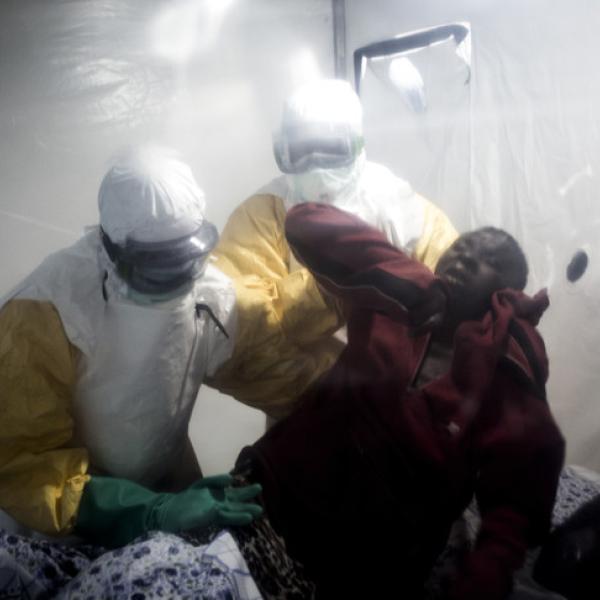 Un patient dans un centre d'isolement à Beni / DROITS TIERS 