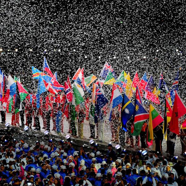 Les drapeaux des Nations lors des J.O