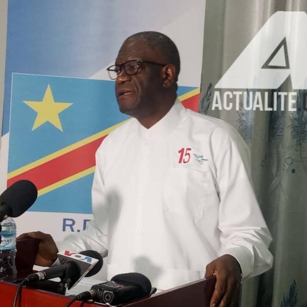 Denis Mukwege en conférence de presse ce 29 novembre 2023 à Bukavu