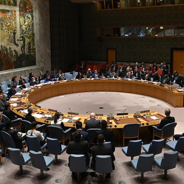 Une photo d'une réunion du conseil de sécurité des Nations unies 