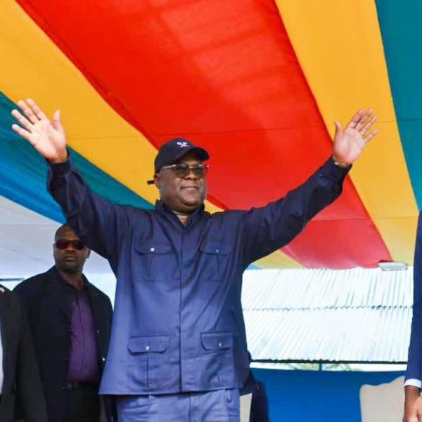 Félix Tshisekedi s'adressant à la population de Kananga 