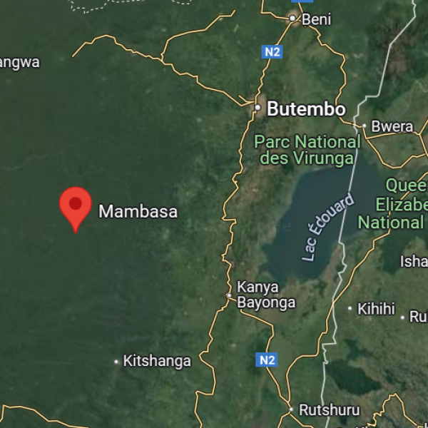 Mambasa sur la carte du territoire de Lubero au Nord-Kivu
