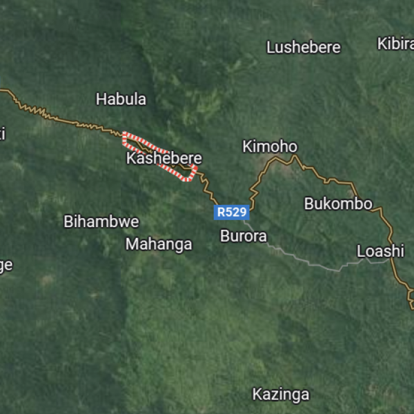 Kashebere et Kibati sur la carte
