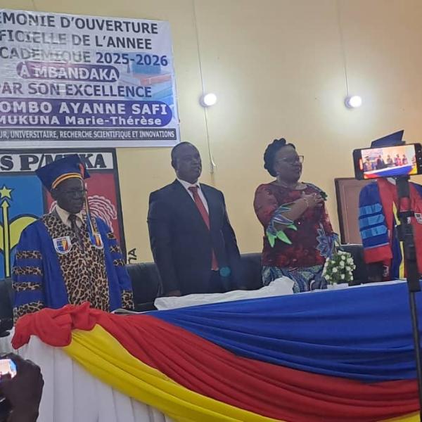 Thérèse Sombo au lancement de l'année académique 2025-2026