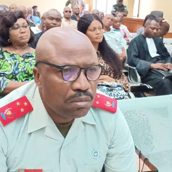 Lieutenant-général Philémon Yav dans la salle d'audience