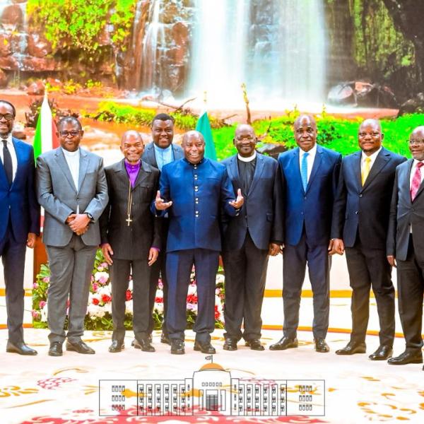 Evariste Ndayishimiye et la délégation congolaise 
